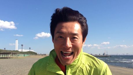 海に向かって本気宣言!