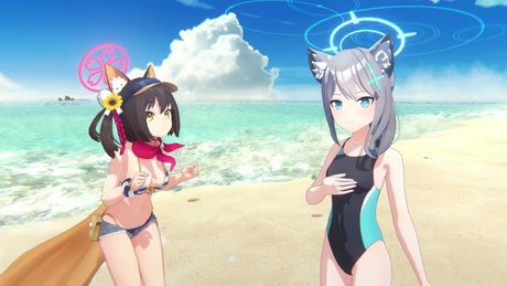 【ブルアカ】海の日 イズナ(CV:阿澄佳奈) シロコ(CV:小倉唯) ヒフミ(CV:本渡楓)